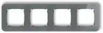 Karlik Elektrotechnik 28-12-IRSZ-4 ICON Universalus keturgubas suapvalintas rėmas - stiklo efektas (rėmas: grafito dugnas: juodas) 28-12-IRSZ-4