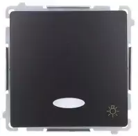Kontakt Simon BMS1L.01/49 Simon Basic mygtukinis šviestuvas su LED apšvietimu (modulis) 10AX, 250V, greitos jungtys, juodas BMS1L.01/49