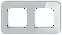 Karlik Elektrotechnik 15-12-IRSZ-2 ICON Universalus dvigubas suapvalintas rėmas - stiklo efektas (rėmas: pilkas dugnas: juodas) 15-12-IRSZ-2