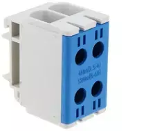 Elektro Plast 48.250 Paskirstymo blokas-šakos 2x1 polių AL/CU 2.5-50mm2 mėlynas plokščias montavimas ir TH bėgis WLZ35/2x50/n 48.250