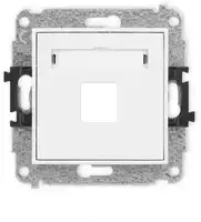 Karlik Elektrotechnik 25IGM-1P ICON Vieno multimedijos lizdo mechanizmas be modulio (standartinis „Keystone“) matinės baltos spalvos 25IGM-1P