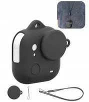 Puluz Silikoninis dėklas, skirtas „Insta360 Go Ultra“ + objektyvo dangtelis ir dirželis / Pu786b / juodas