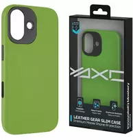 Yaxo telefono dėklas, odinis, plonas „MagSafe“ dėklas „iPhone 17“, tropinės žalios spalvos