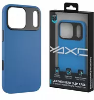 Yaxo Telefono dėklas „Leather Gear Slim“ „MagSafe iPhone 17 Pro“ – elektrinės mėlynos spalvos