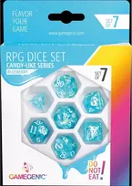 Gamegenic Saldainius primenanti serija – RPG kauliukų rinkinys – mėlynių spalvos