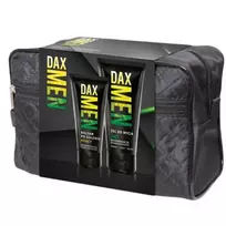 Dax Men Rinkinys 3in1 veido, kūno ir plaukų plovimo gelis 180ml + raminantis balzamas po skutimosi 100ml + kosmetinis krepšys