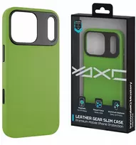 Yaxo Telefono dėklas-odinis „Gear Slim“ dėklas „MagSafe iPhone 17 Pro Tropic Žalias“