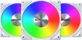 Montech Fan Metal Pro 12 ARGB PWM balto ventiliatoriaus komplektas 120 mm (3 vnt. pakuotė)