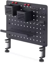 Laikiklis StarTech tvirtinama perforuota lenta su priedais, 16,5 x 12,5 col. (42 x 32 cm), plieninė perforuota lenta, stalo daiktų laikymo organizatorius, tvirtinama prie stalo, juoda - tvirtinimo komponentas - spaustukas - plienas - juodas - tvirtinamas prie stalo