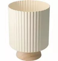 Home Styling Collection Metalinis vazono dangtelis su banguotu kraštu ant medinio pagrindo NORD, Ø 18 x 23 cm
