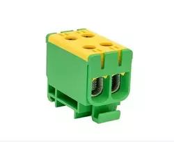 Elektro Plast 48.252 Paskirstymo blokas-šakos 2x1 polių AL/CU 2.5-50mm2 geltonai žalias plokščias montavimas ir TH bėgelis WLZ35/2x50/su 48.252