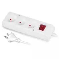 Velstro Ilgintuvas su jungikliu, 3 lizdų, bekontaktis, 10A, 5m, baltas PS-360WS T-106070