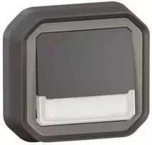 Legrand NOWE PLEXO 55 Przycisk 1Z+1R su pašvietimu su laikikliu potinkinis 10A - 250V AC antracito 069854L