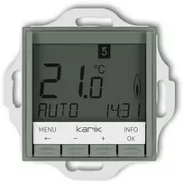 Karlik MINI universalus elektroninis savaitinis temperatūros reguliatoriaus mechanizmas (mėlynas foninis apšvietimas), pilkas D9733