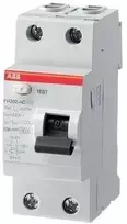 ABB Diferencinis automatinis jungiklis 2P 63A 30mA AC momentinis FH202 AC-63/0.03 2CSF202002R1630