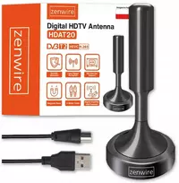 Zenwire Vidinė antžeminės televizijos antena DVBT2 HEVC H.265, stipri vidinė, 5M