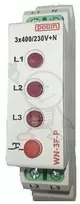 Pollin Modulinė lempa, 3 fazių, raudona, 10–250 V AC, bandymo mygtukas WN-3F-P