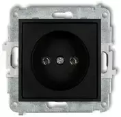 Karlik Elektrotechnik 12MGP-1 MINI Vieno lizdo mechanizmas be įžeminimo 2P (be srovės kelio sklendių) matinė juoda 12MGP-1