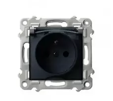 Ospel GPH-1ZZ/m/70/d SZAFIR Aptaškams atsparus lizdas su įžeminimu IP-44 permatomas dangtelis matinis pilkas GPH-1ZZ/m/70/d