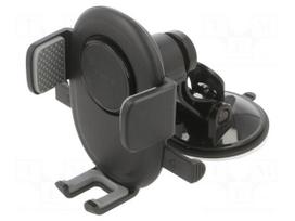 Car holder | black | for dashboard,for windscreen | snapped-in