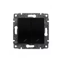 Kos Elektro System 510919 VENA Dvigubas laiptų jungiklis su raktu be rėmo 16AX250V matinė juoda 510919