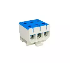 Elektro Plast 48.395 3 polių paskirstymo-šakos blokas AL/CU 3x95mm2 mėlynas plokščias montavimas ir TH bėgis WLZ35/3x95/n 48.395