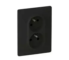 Legrand 756376 VALENA LIFE lizdas 2x2p+su monobloko tipas su užraktu juodas 16A 250V 756376