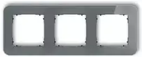Karlik Elektrotechnik 28-12-IRSZ-3 ICON Universalus trigubas suapvalintas rėmas - stiklo efektas (rėmas: grafito dugnas: juodas) 28-12-IRSZ-3