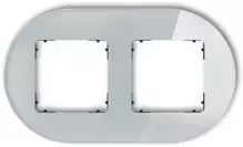 Karlik Elektrotechnik 15-12-IRSO-2 ICON Universalus dvigubas apvalus rėmas - stiklo efektas (rėmas: pilkas dugnas: juodas) 15-12-IRSO-2