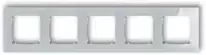 Karlik Elektrotechnik 15-0-IRSK-5 ICON Universalus penkių kartų kvadratinis rėmas - stiklo efektas (rėmas: pilkas dugnas: baltas) 15-0-IRSK-5