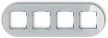 Karlik Elektrotechnik 15-12-IRSO-4 ICON Universalus keturgubas apvalus rėmas - stiklo efektas (rėmas: pilkas dugnas: juodas) 15-12-IRSO-4