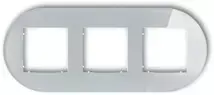 Karlik Elektrotechnik 15-0-IRSO-3 ICON Universalus trigubas apvalus rėmas - stiklo efektas (rėmas: pilkas dugnas: baltas) 15-0-IRSO-3