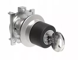 Lovato Electric Metalinis plokščias 3 padėčių jungiklis 1-0-2 fi 30mm su raktu, rakto išėmimas 0 padėtyje LPFS330