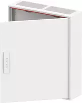 ABB Modulinė modulinė hermetinė plieninė viršutinė paskirstymo spinta ComfortLineCA 4x24 96M IP44 125A II klasė pilnos durys N+PE Quick CA24V 2CPX0