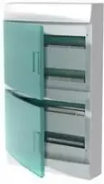 ABB Modulinė paviršinio montavimo skirstomoji spinta Mistral41W 4x18 72M IP41 63A II klasė permatomos durelės N+PE varžt. 41P18X42A 1SPE007717F1121
