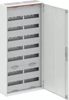 ABB Modulinė paviršinio montavimo hermetiška plieninė skirstomoji spinta ComfortLineCA 7x24 168M IP44 125A II klasė pilnos durelės N+PE Quick CA27V 2CPX
