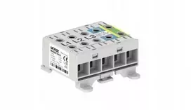 MOREK Jungtis OTL16-5x pilka, mėlyna, geltonai žalia 5x1x Al/Cu 1,5-16mm 1000V AC/1500V DC Universalus gnybtas, montavimas DIN ir pagrindas MAA5016A11