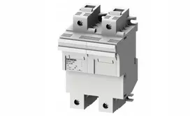 Siemens Saugiklių laikiklis cilindriniams įdėklams 22x58mm 100A 2 polių. DIN bėgiui 3NW7221