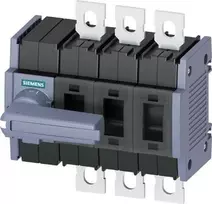 Siemens 3P jungiklio atjungiklis wlk2 250A sukamasis saugiklis pilkas priekinis montavimas kairėje plokščios sriegio jungtys 3KD3832-0NE10-0