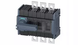 Siemens 3P jungiklio atjungiklis wlk2 200A sukamasis saugiklis pilkas priekinis montavimas kairėje plokščios sriegio jungtys 3KD3632-0NE10-0