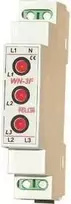 Pollin LED įtampos indikatorius, 3 fazių, 3 x 400 V AC, TH35 (WN-3F)