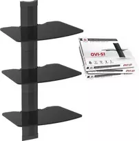 Laikiklis Ergosolid OVI-S3 - Garso/vaizdo/DVD lentynėlė, grūdintas stiklas, labai aukštos kokybės