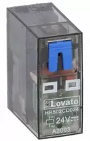 Lovato Electric Miniatiūrinė relė su LED indikatoriumi ir mechaniniu mygtuku, 24 V nuolatinės srovės valdymas, 2 kontaktai/išėjimai, 8 A, HR5XS2 lizdams