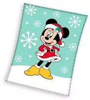 Disney Minnie Snow kalėdinis koralų spalvos vilnos pledas 130x160cm