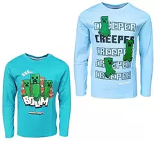 „Minecraft Creeper“ vaikiški ilgomis rankovėmis marškinėliai, 6-12 metų