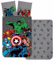 Klasikinis komiksų stiliaus patalynės komplektas „Avengers“ 140–200 cm, 70–90 cm