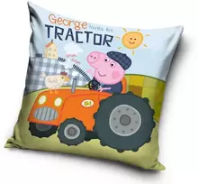Peppa Pig George's traktoriaus veliūrinis pagalvėlės užvalkalas, 40x40 cm