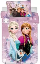 Disney „Ledo šalis“ purpurinė vaikiška patalynė su šerkšnu 100–135 cm, 40–60 cm