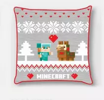 „Minecraft“ šventinis kalėdinis dekoratyvinis pagalvės užvalkalas 40x40 cm aksomas