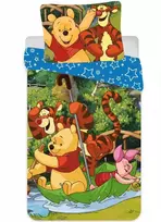 Disney Mikės Pūkuotuko vaikiškas patalynės komplektas plaukimui plaustais 90√π140cm, 40√π55cm